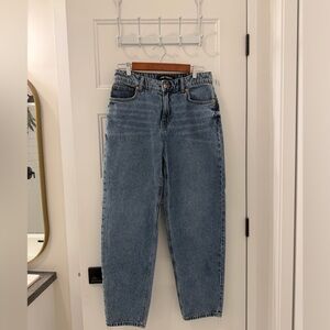High-Waist Relaxed Straight Jeans - Light Blue